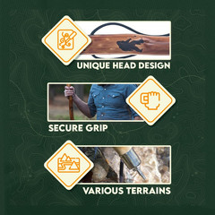 55-Inch Bigfoot Stamped Hard Pine Hiking, Walking, Trekking Stick with Metal Rei