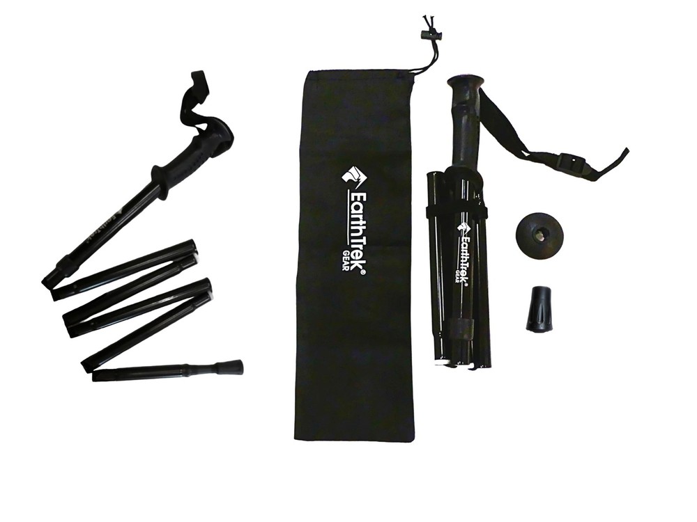 Folding Collapsible Travel Hiking Trekking Pole Lightweight Walking Stick