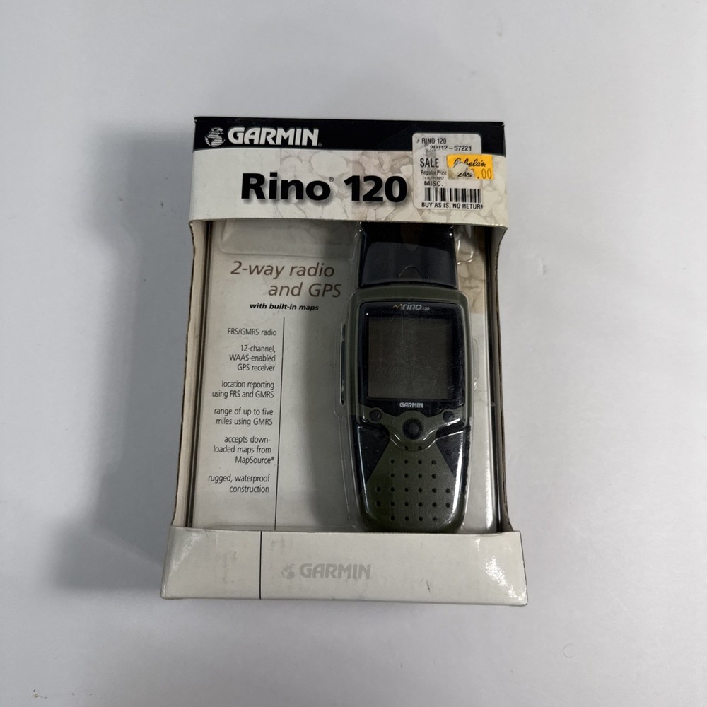 Garmin Rino 120 Handheld Hiking GPS Navigator 2-way Radio Tested IOB