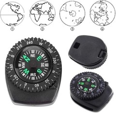 2Pcs Slip-On Watch Band Compass, Black Mini Watch Strap Button Compass, Remov…
