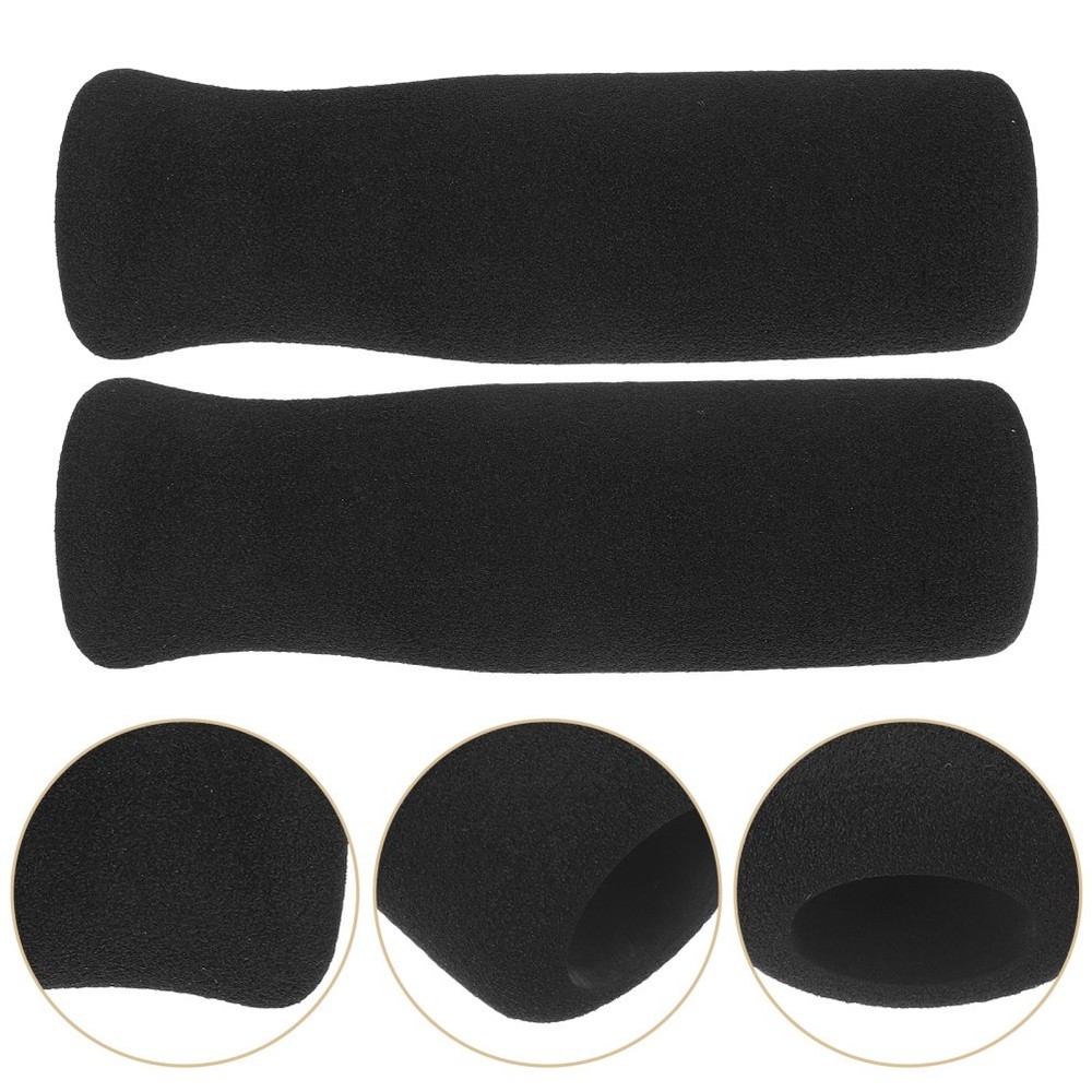 2Pcs Crutch Handgrips Black Nbr Material Soft Non Slip Handle Cushion Covers