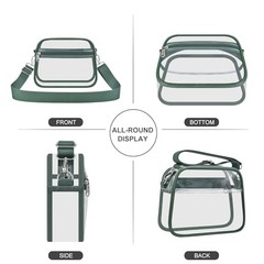 Clear Bag for Stadium Events Clear Sports Fan Handbags Large Forest Green