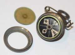 Vintage Compass Marbles Gladstone Brass Small Pin On Hunting Coat Lapel USA