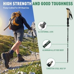 Walking Trekking Poles 2 Pack – 5 Section Lightweight Aluminium Alloy with An…