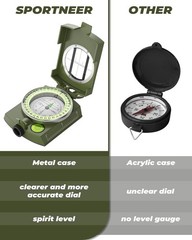 Sportneer High-Precision Compass, Waterproof, with Strap and Carrying Case