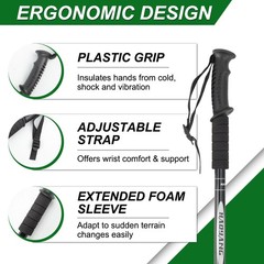 Pair of 2 Trekking Poles Walking Hiking Sticks Anti-shock Adjustable Alpenstock
