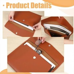 Leather Folders for Documents, PU Leather A4 File Folder Document Holder