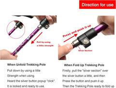 Collapsible Ultralight Aluminum Hiking Trekking Pole for Men Women