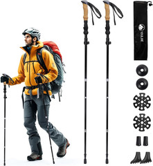 5-Section Collapsible Hiking Poles, Foldable Trekking Poles Adjustable to 14In –