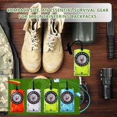 16 Pcs Orienteering Compass Acrylic Hiking Compass with Rope for Navigation B…