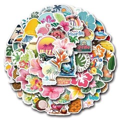 Stickers, 55PCS Funny Tropic Graffiti Pack Waterproof Vinyl Decals for Tropical