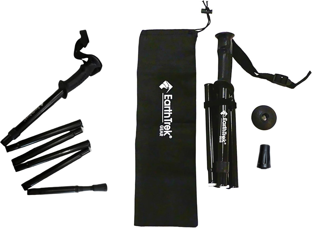 Earth Trek Gear: Compact Hiking Poles for Women – Foldable Walking Stick & Trekk