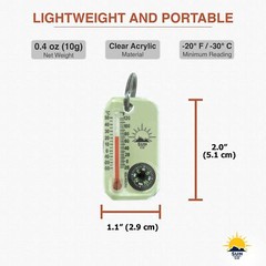 Sun Company LumaGage – Zipper Pull Compass & Thermometer | Easy-to-Read Outdo…