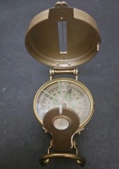 Vintage Compass Engineer Directional Gold Tone Lensatic Military Style Rare
