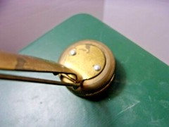 Old Brass Long Stem Pin On Compass Liquid Filled Germany Camping Hunting