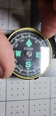 Engineer Academy Lensatic Compass Black Brass, Hiking, Camping, Vintage MCM