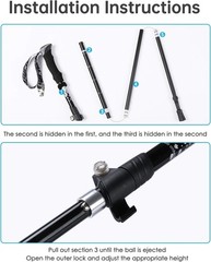 Trekking Poles Collapsible Hiking Poles – Lightweight Aircraft-Grade Aluminum…