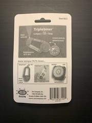 Sun Company Triplebiner Compass + Thermometer + LED Light + Carabiner EDC