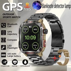 2026 Military GPS Smart Watch Money Detector Light Compass Waterproof Outdoor Sp