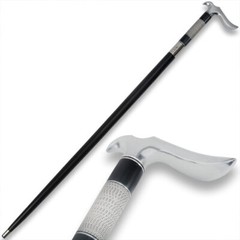 Gil Hibben Walking Cane | Black | Stainless Steel Handle | Overall 37 3/8″