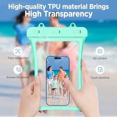Floatable Waterproof Phone Pouch 2 Pack Up Up to 10.0″-Floatable Black+Green