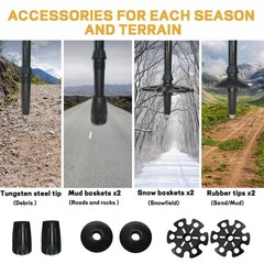 Carbon Fiber Trekking Poles 2 Pcs Ultra Lightweight Telescopic Collapsible Hi…