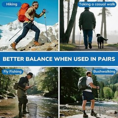 Lightweight Collapsible Trekking Poles 7075 Aluminum Anti-slip Adjustable Length