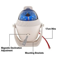 High Precision Marine Compass with LED Light for Boat, Car & Truck Navigation