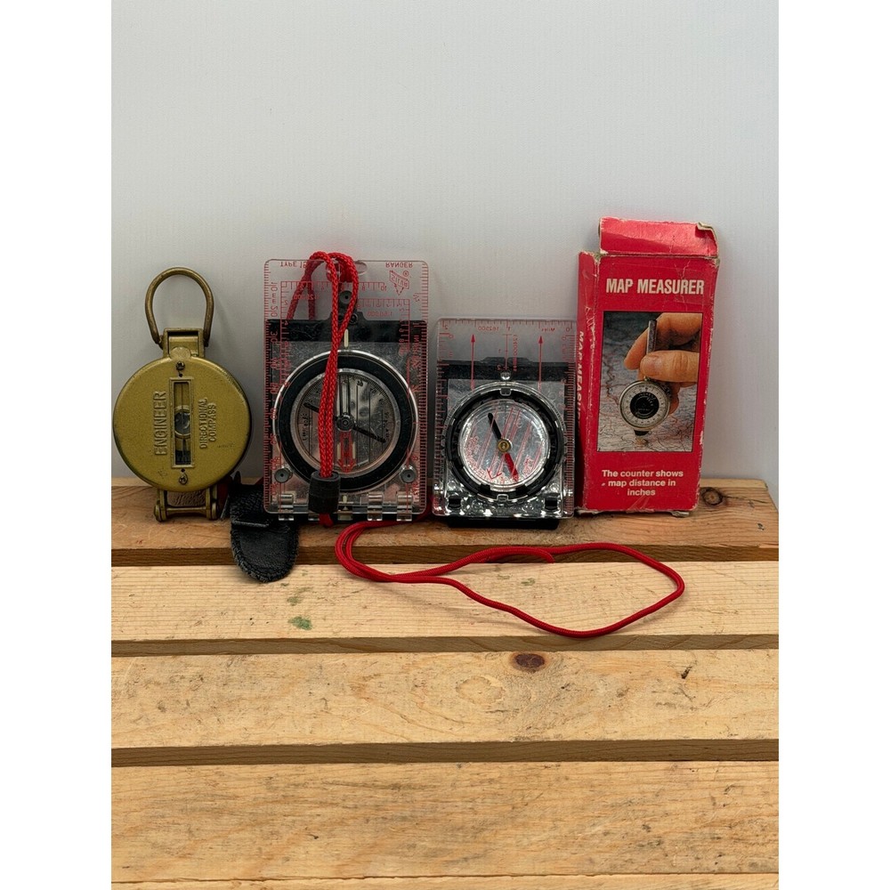 Vintage Outdoor Navigation & Orienteering Tool Collection – (4-Piece Lot)