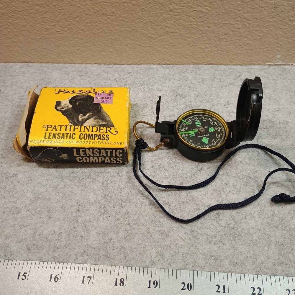 Precise Pathfinder Liquid Filled Lensatic Compass Model 23213 VTG W/Box Japan