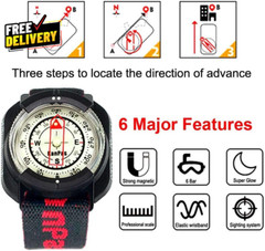 Diving Sighting Wrist Compass for Outdoor Orienteering Mountaineering Hiking