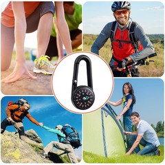 32 Pcs Compass Keychains for Kids – Adventure Camping Clips, Metal Buckle, Party
