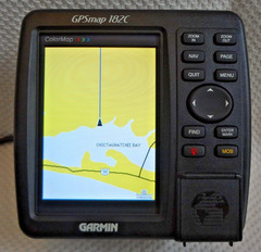 GARMIN GPSMAP 182C MARINE CHART PLOTTER FISHFINDER GPS UNIT w/ MOUNT & SUN COVER