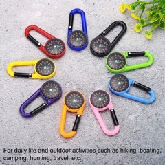 5Pcs Compass, Buckle Compass Keychain Survival Pocket Compass, Dark Blue