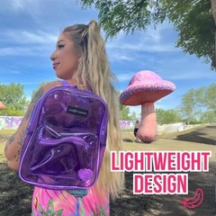 Kandies World Premium Clear Festival Backpack – Stylish Transparent Bag Purple