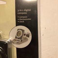 Eddie Bauer Compass Digital EB9980CP Thermometer Clock Level