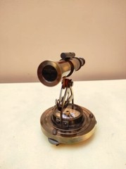 Antique Nautical Desktop Brass Telescope with Compass Beutiful Home Office Hotel
