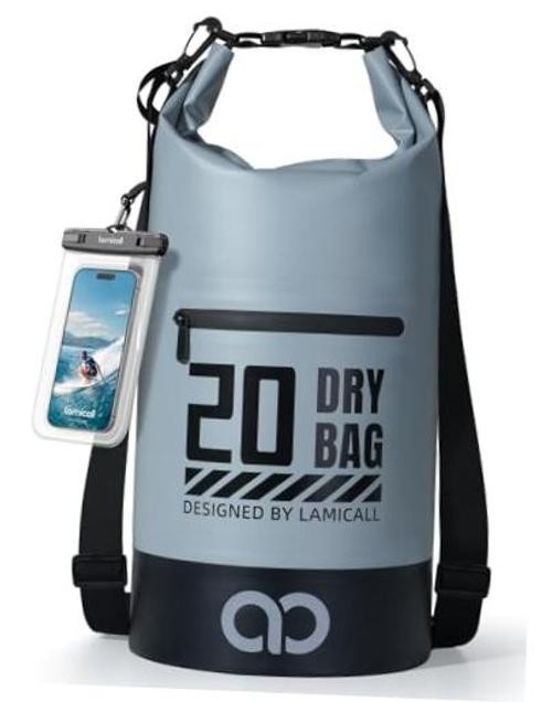 Waterproof Dry Bag with Phone Pouch – 5L/10L//30L/40L 20L Blueish Gray