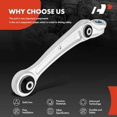 Front Left Forward Lower Control Arm, with Bushing, Compatible with Audi –