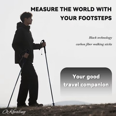 Foldable 5Sections UltraLight 110G Hiking Poles Carbon Fiber Sticks Trekking Pol