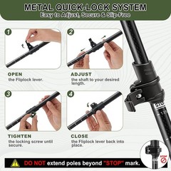Carbon Fiber Trekking Poles Lightweight Collapsible Hiking Poles W/ Cork Grips &