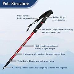 Ultralight Hiking Poles – Anti-Shock, Telescopic Design for All Trails