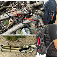 Heavy-Duty Tactical Hiking Pole Holder with Elastic Cord for Backpacks