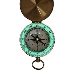 Glow in the Dark Brass Pocket Compass – Waterproof Navigation Tool for Camping,