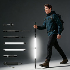 LED Glow Trekking Pole, Glowing Tactical Survival Hiking Stick, Light-Up Walking