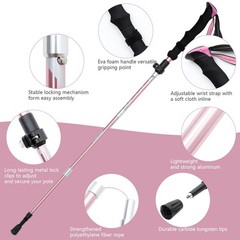 Hiking Poles Collapsible Trekking Poles Aluminum Alloy Hiking Sticks 2 pc Lig…