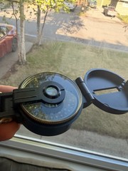 Black Engineer Pocket Lensatic Compass In A Box , Made In Japan