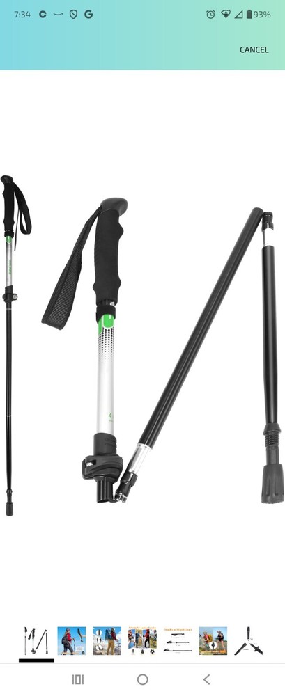 Travel Folding Trekking Hiking Pole with Carrying Case,Collapsible Cane Adjus…