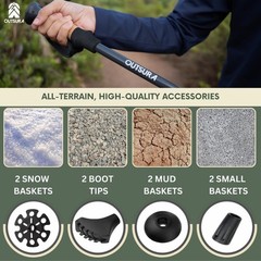 Carbon Fiber Hiking Stick 2 Pack – Professional Grade, Collapsible Trekking &…