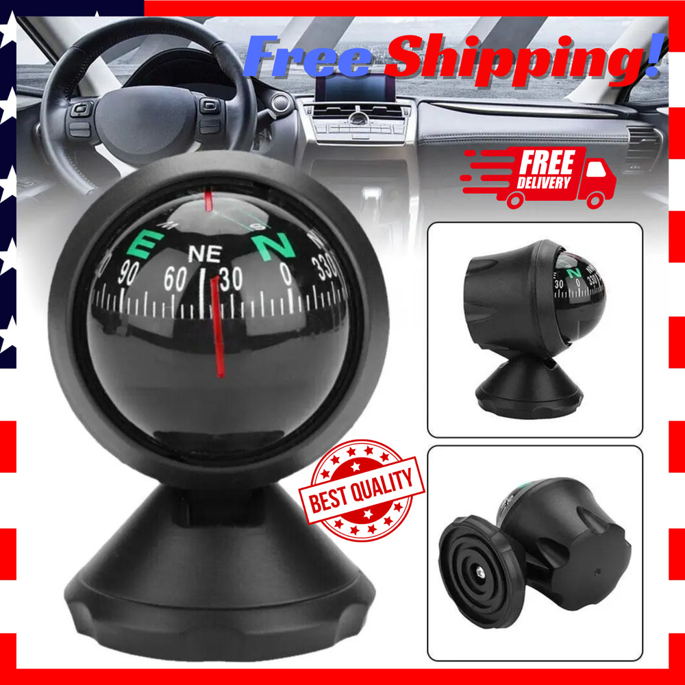 Compass for Car with Bottom Stick Car Compass Ball,Adjustible and Night Vision C